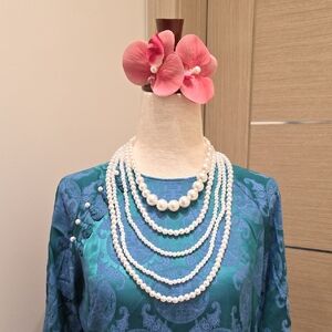 Fashion Jewelry Layered Pearl Necklace Only